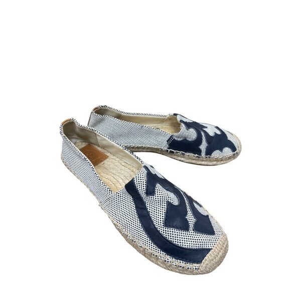 Tory Burch Womens Black white checkered espadrille flats shoes size 7M SKU 9353 - Picture 13 of 14